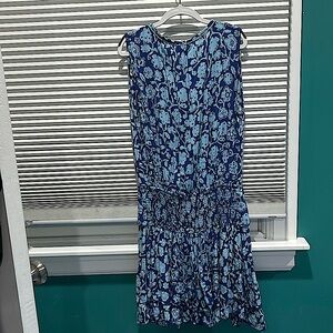 Blue and white summer dress